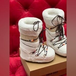 Moon Boot White and Brown Snow Boots